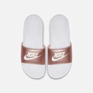 Papuci Nike Benassi Dama Albi Metal Rosii Albi | ODSX-03915